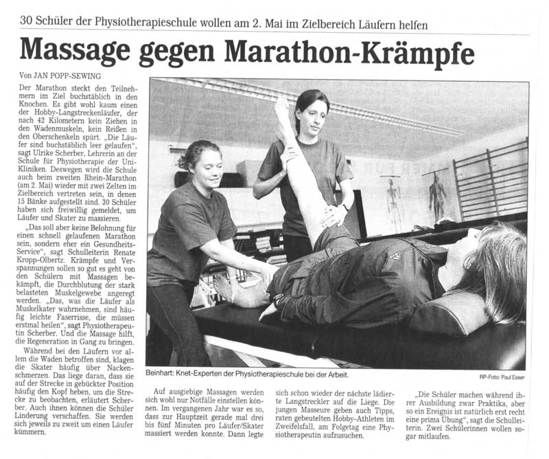 Massage gegen Marathon-Krämpfe