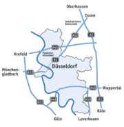 Anfahrt Düsseldorf (Autobahnen)