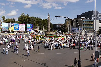 Arat Kilo - einer der belebtesten Plätze Addis Abebas 2022