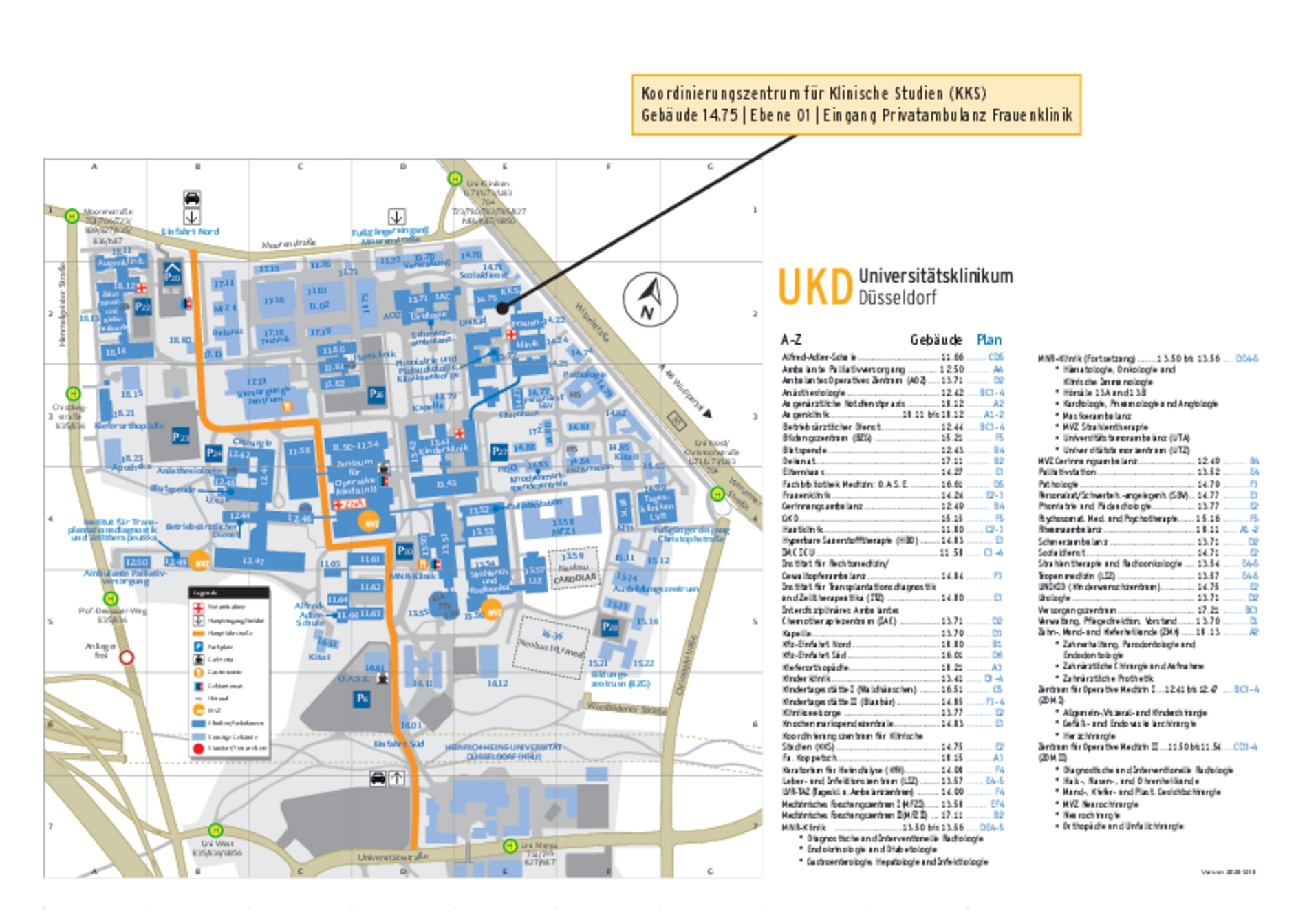 Lageplan des UKD